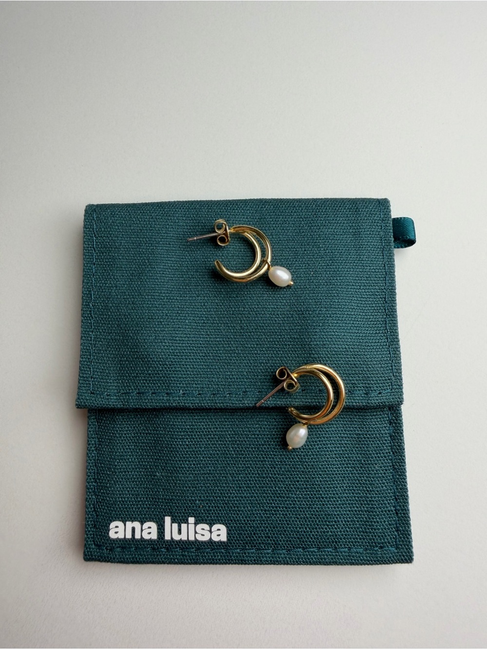 Ana Luisa Gold Hoop Earrings with Pearl Drops